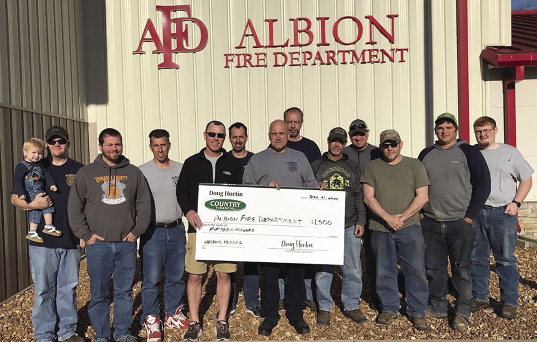 Doug Hortin, COUNTRY Financial, partners with the Albion Fire Department