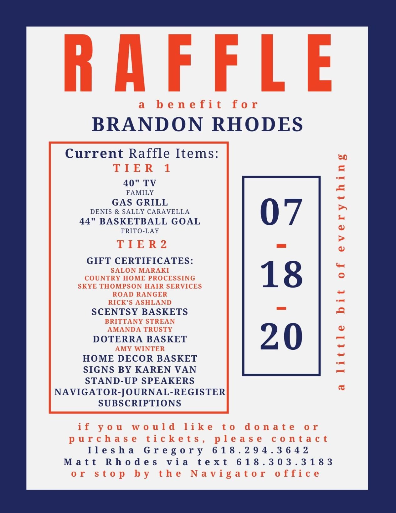 Raffle Benefit for Brandon Rhodes