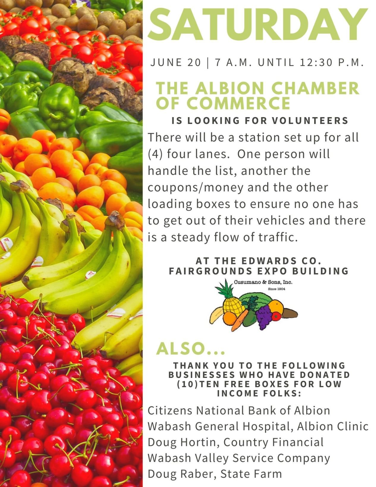 Volunteers Needed this Saturday!