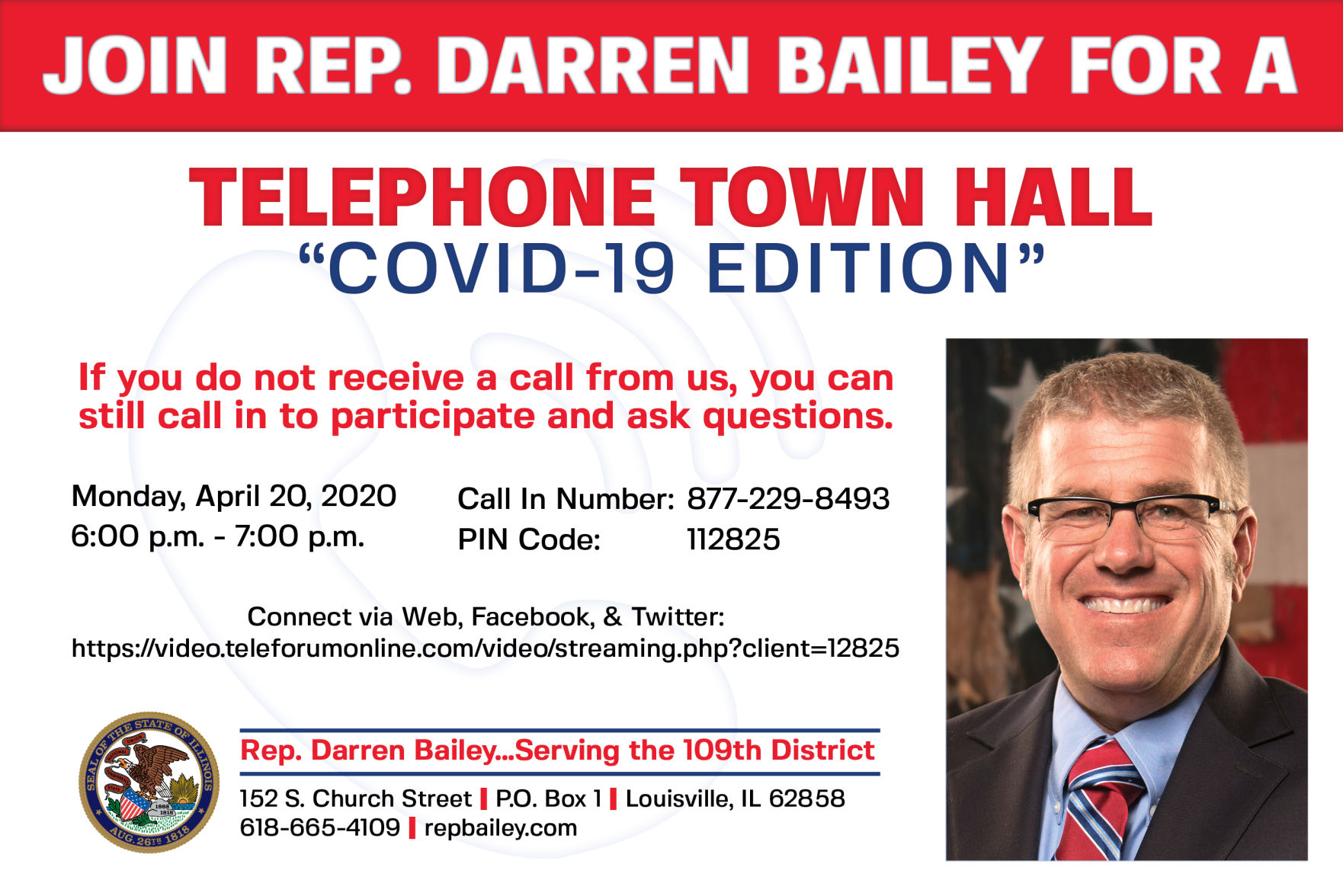 Tele-Town Hall with Rep. Bailey tonight